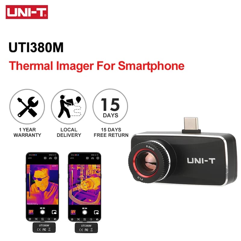 UNI-T Smartphone Thermocamera UTI380M UTI380MS 400×300 Pixel, Fire-Fire Thermocamera Manual for iOS and Android, Test Guasti Circuiti PCB