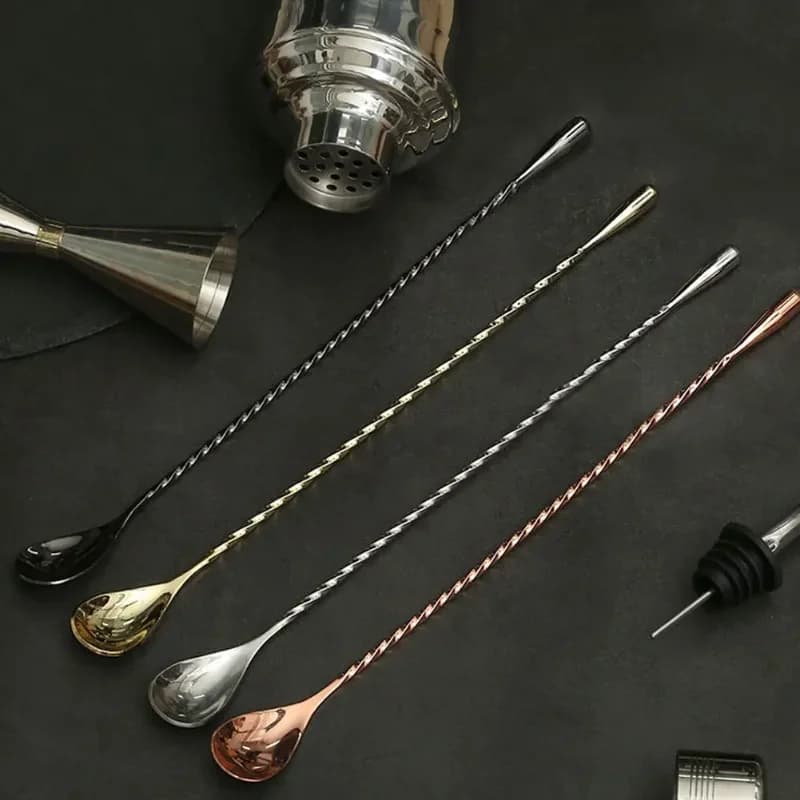 30/40/50 centimetri In Acciaio Inox Manico Lungo Cocktail Mixer Barista Bar Cucchiaio Bancone Bar Bicchiere di Vino Kit Accessori Whisky Shaker