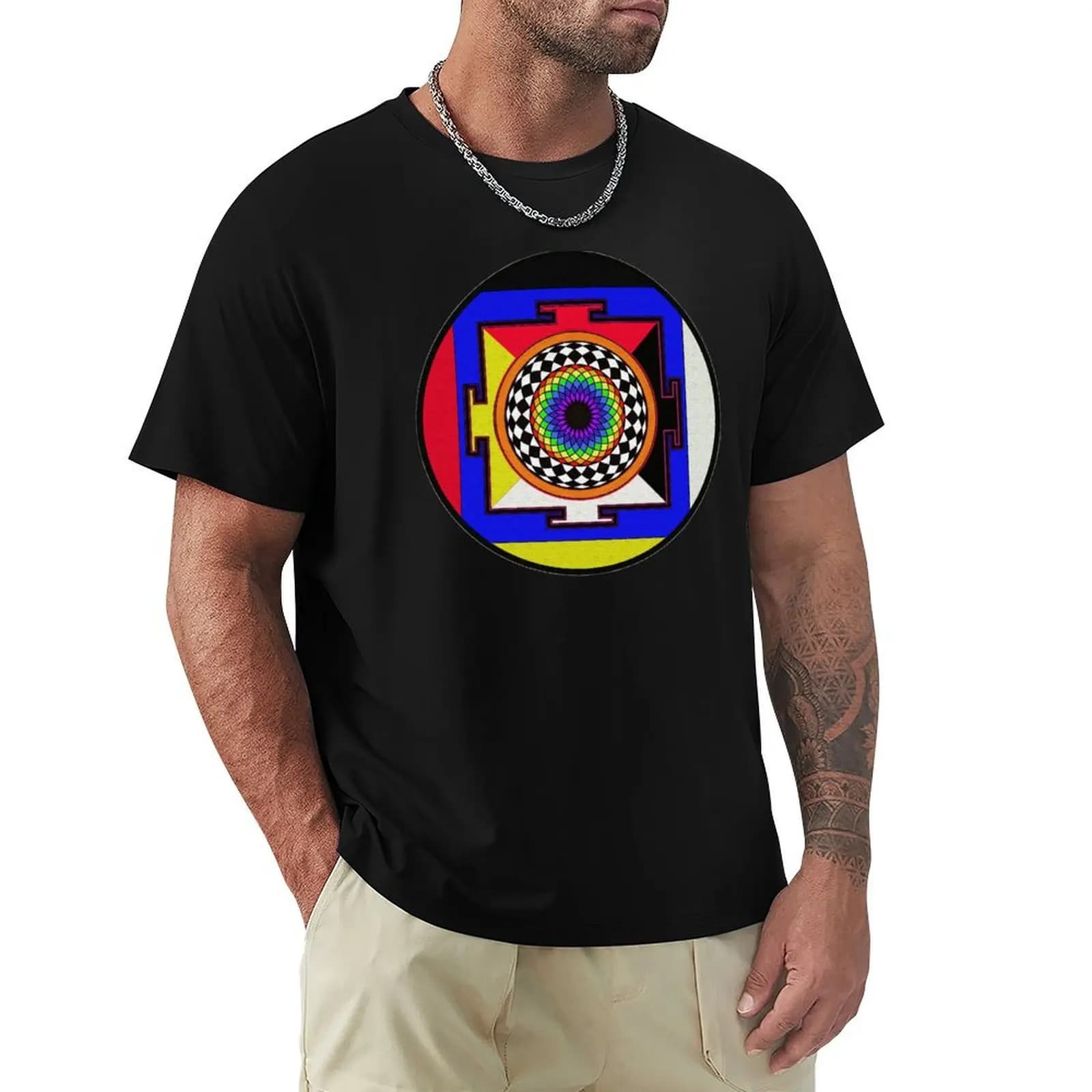 T-shirt FULL SPECTRUM MANDALA 28 T-shirt di grandi dimensioni che non si restringe