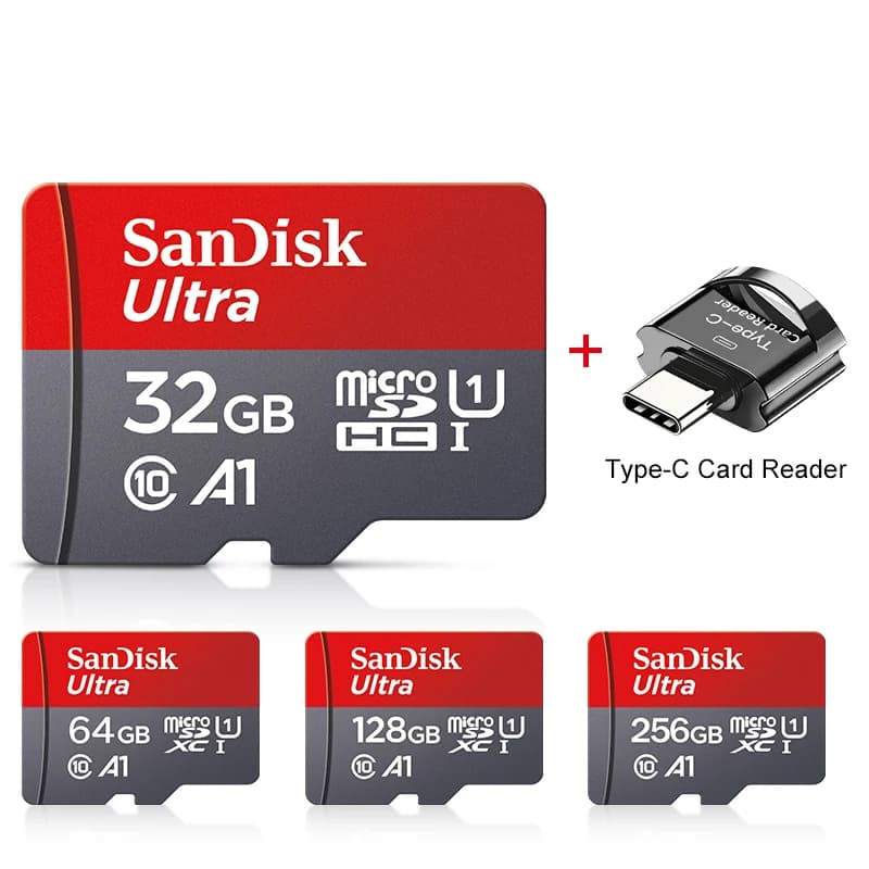 Scheda Micro SD 256GB 128GB 64GB 32GB Scheda TF Scheda di memoria flash USB 32G 98MB/s Scheda Flash microsd Classe 10 Lettore TYPE-C originale