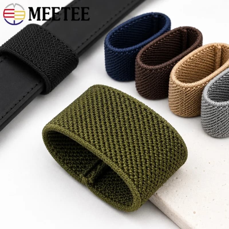 50-200Pcs 46mm Elastic Belt Keeper Loops Woven Strap Retainer Ring Holder for Backpack Webbing Sewing Accessory Kit Outdoor Gear