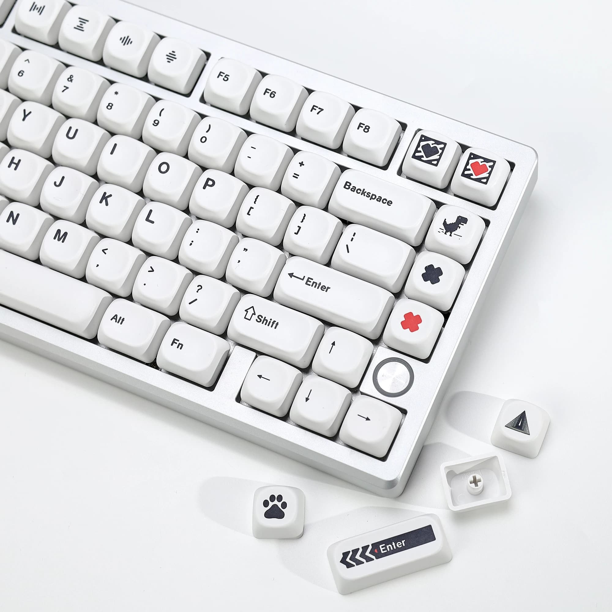 KBDiy 136 Keys GMK Minimal White Keycaps PBT KOA Profile Retro Russia Korean Keycap For Mechanical Keyboard Gamen Key Caps 60%