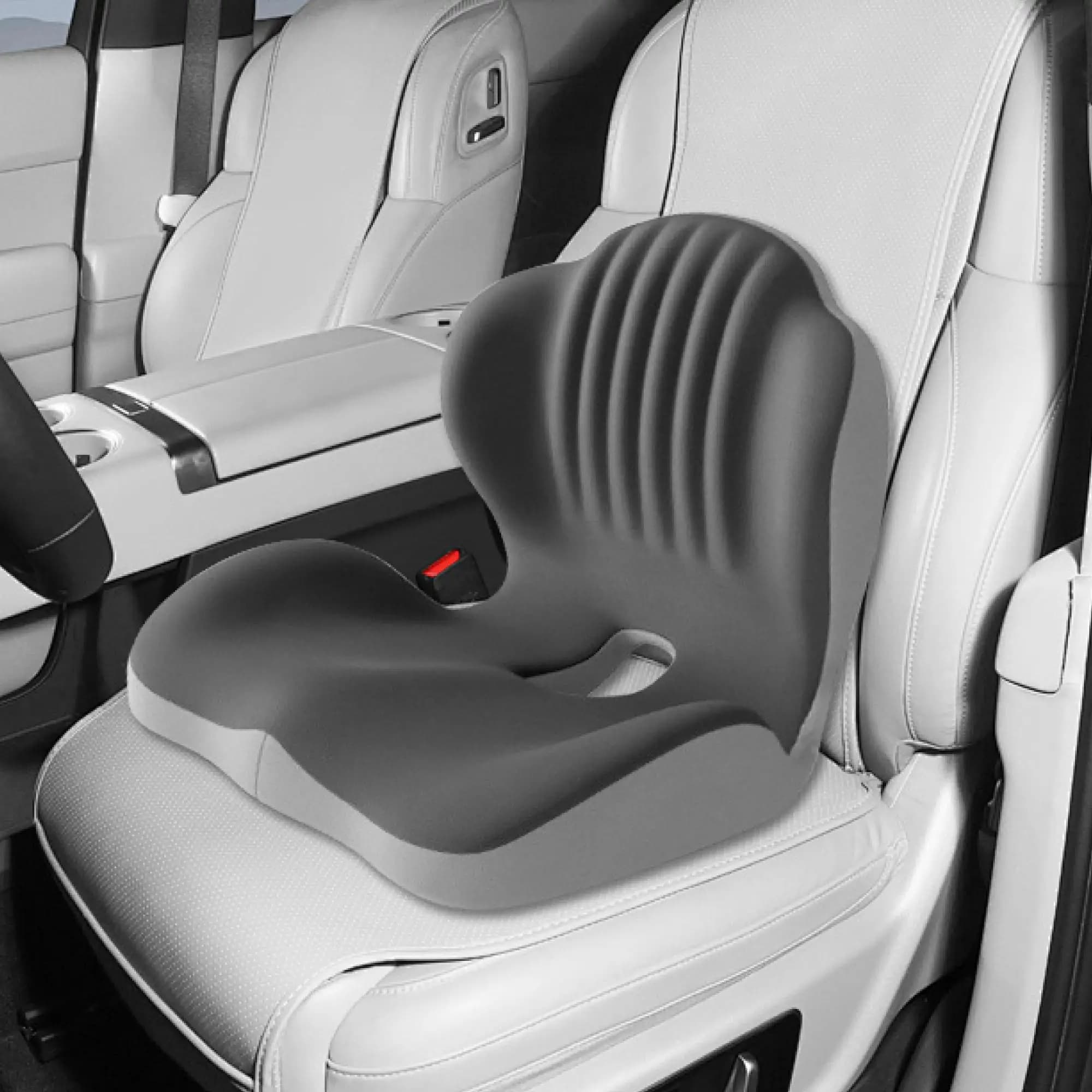 Ergonomic Memory Foam Seat Cushion Orthopedic Lumbar Back Support Pillow for Office Chair Car Seat Stool Coccyx Tailbone Sciatica Back Pain Relief Pressure Reducing Massage Pad