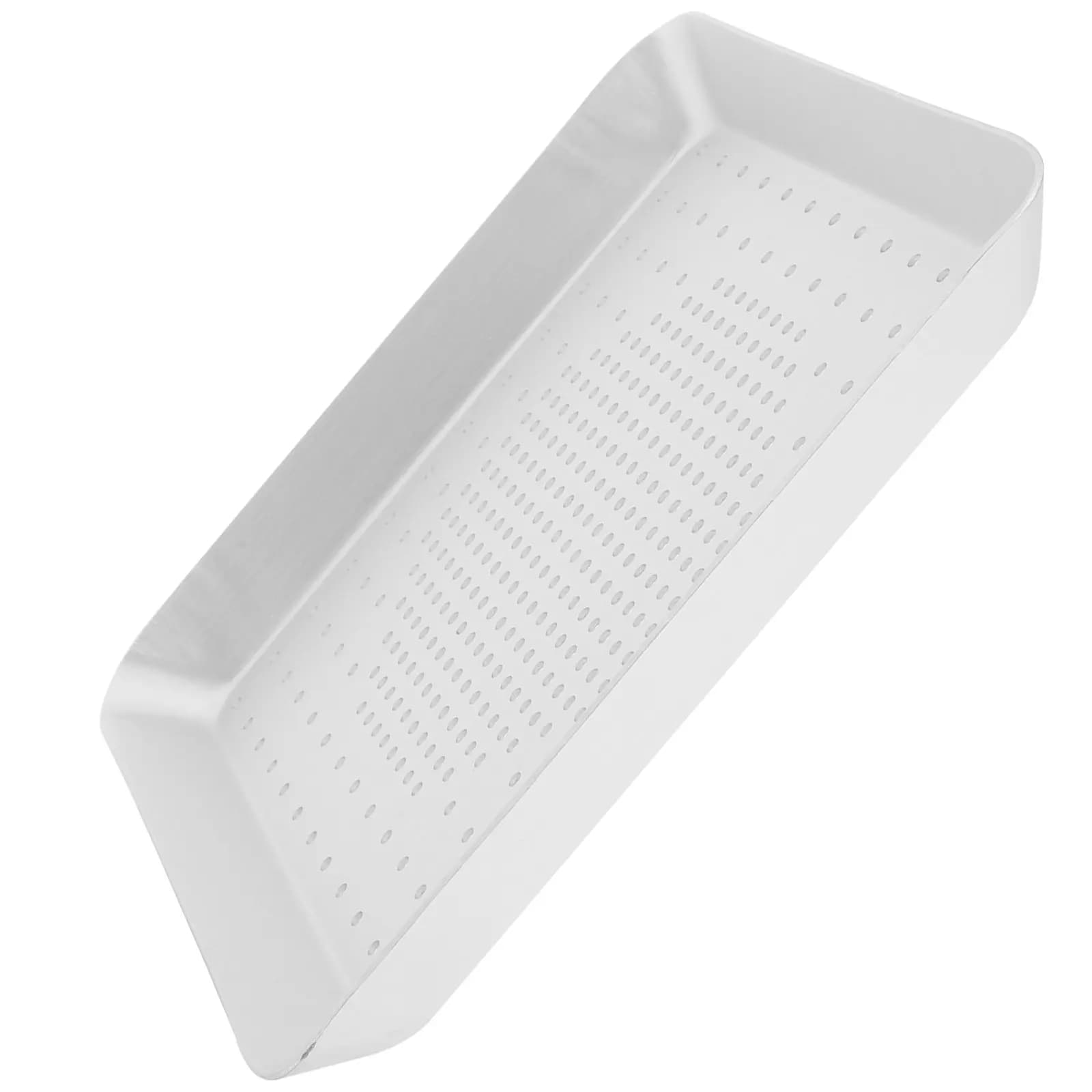8 Inch Rectangular Pizza Baking Pan Perforated Aluminum Alloy Crisper Tray for Crispy Pizza Dough Oven Baking Supply