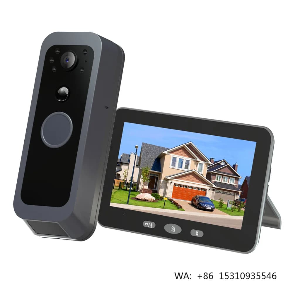 Wireless 1080P Doorbell Camera 5\" LCD Display Simple Installation Video Door Phone for Home Security Intercom Function