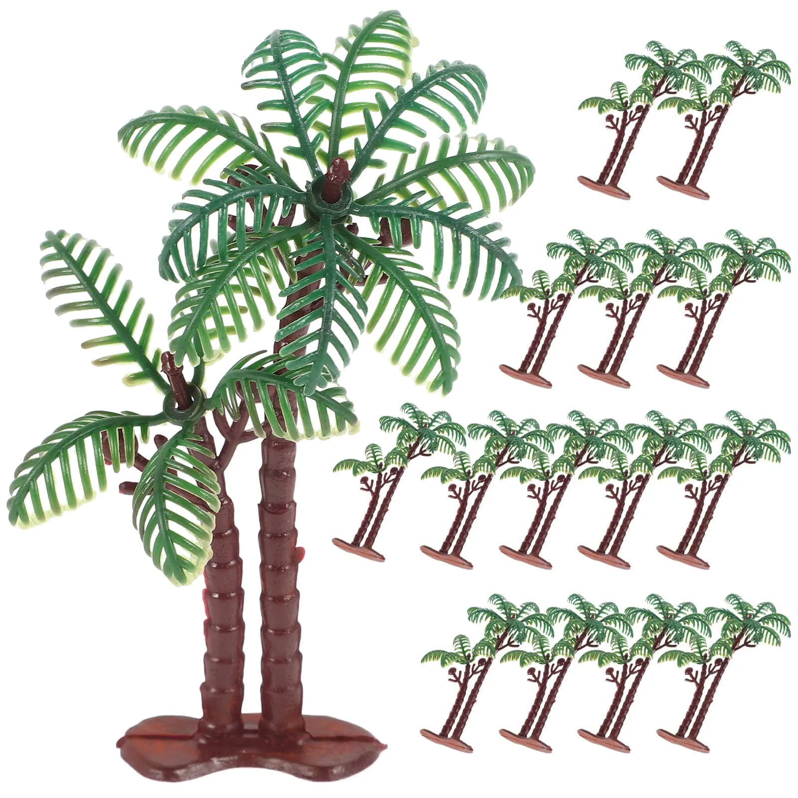 15 Pezzi Piccole Palme Artificiali in Plastica, Piante di Cocco per Micro Paesaggi, Acquari, Decorazioni da Giardino, Modelli di Alberi