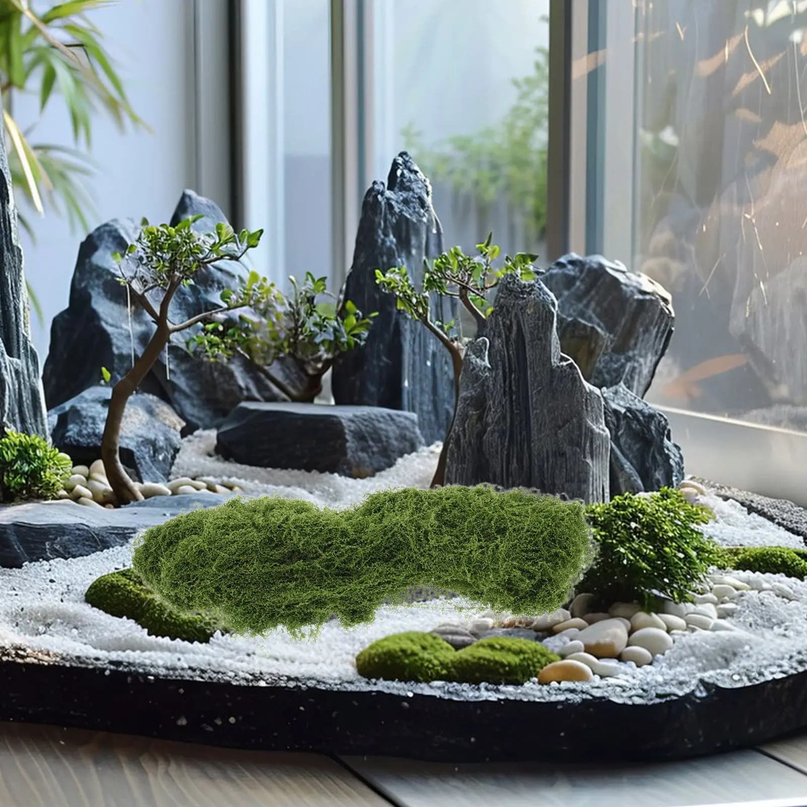 1 Confezione di Muschio Artificiale Realistico per Artigianato, Decorazione Vegetale Finta Verde, Fai da Te, Paesaggio in Miniatura, Terrario, Bonsai, Giardino delle Fate, Riempitivo