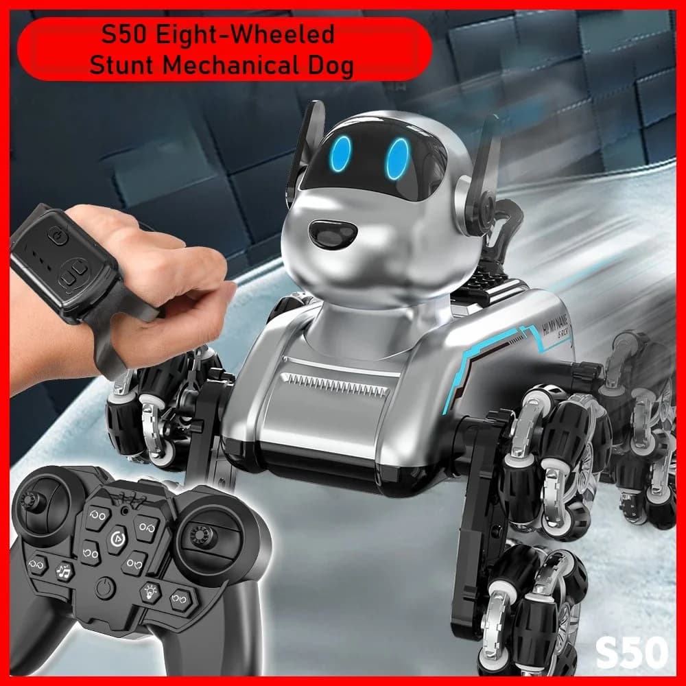 S50 Cane robot intelligente con rilevamento dei gesti che cambia forma a otto ruote acrobatico giocattolo per auto telecomandata per bambini regalo di Natale