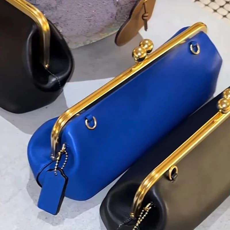 Borse a tracolla Kisslock da 30 cm da donna, di lusso, firmate, nuove 2026, in PU, pochette a tracolla lunga, piccola borsa a spalla sottobraccio