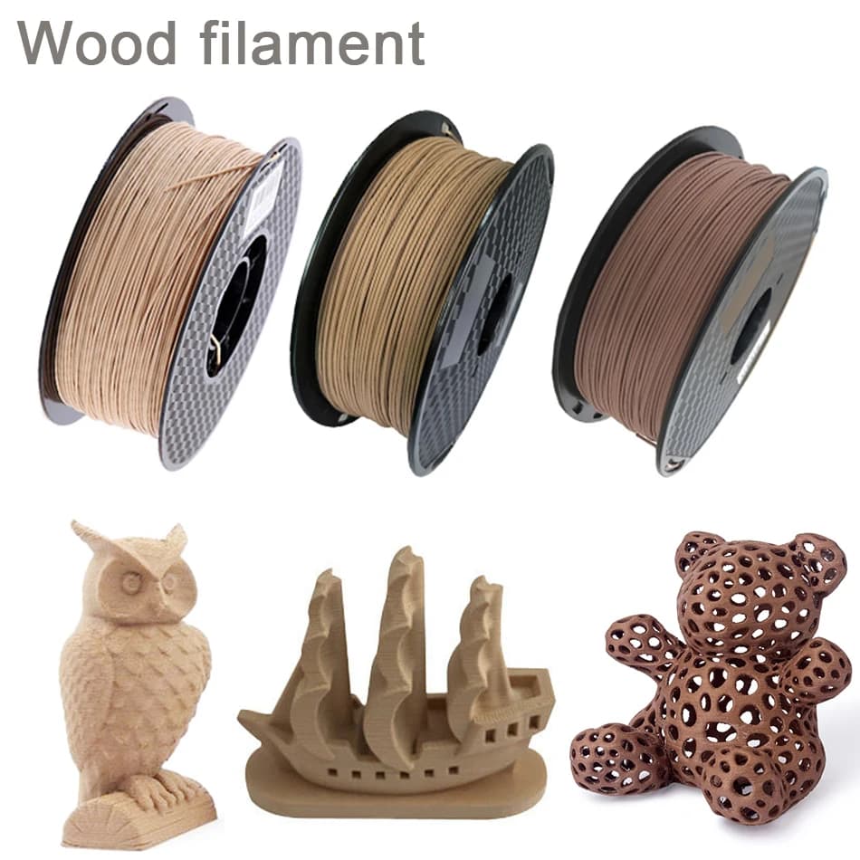Wood Filament 3D Printer PLA 1,75 mm 250 g / 0.5 kg / 1 kg 3D printing material PLA Color threads in dark red wood without bubbles