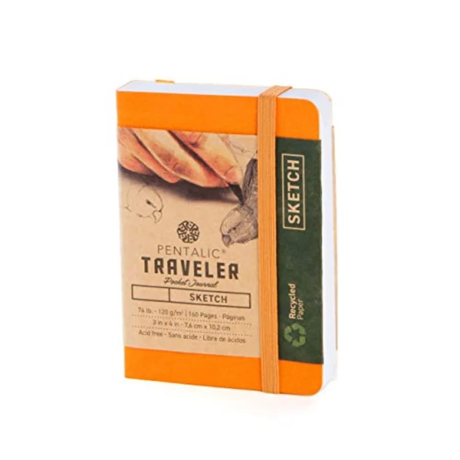 3" x 4" Pocket Sketchbook Traveler Journal, 160 Pages, Orange