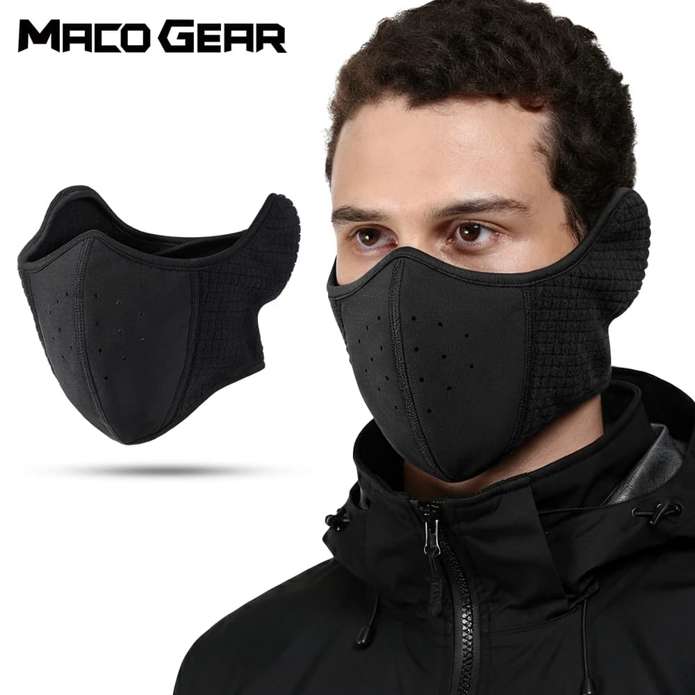 Passamontagna per moto antivento Mezza maschera calda Ciclismo Equitazione Sci Bandana riutilizzabile Sciarpa Protezione per le orecchie Attrezzatura per la stagione fredda
