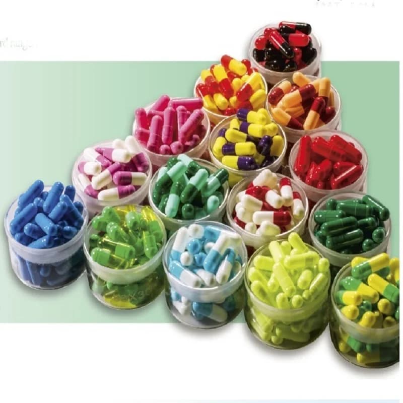 500/pz Empty Hard Jelly Capsule 0 # Transparent Multicolor Kosher Medicine Vitamins Empty Capsule Separate/Unit