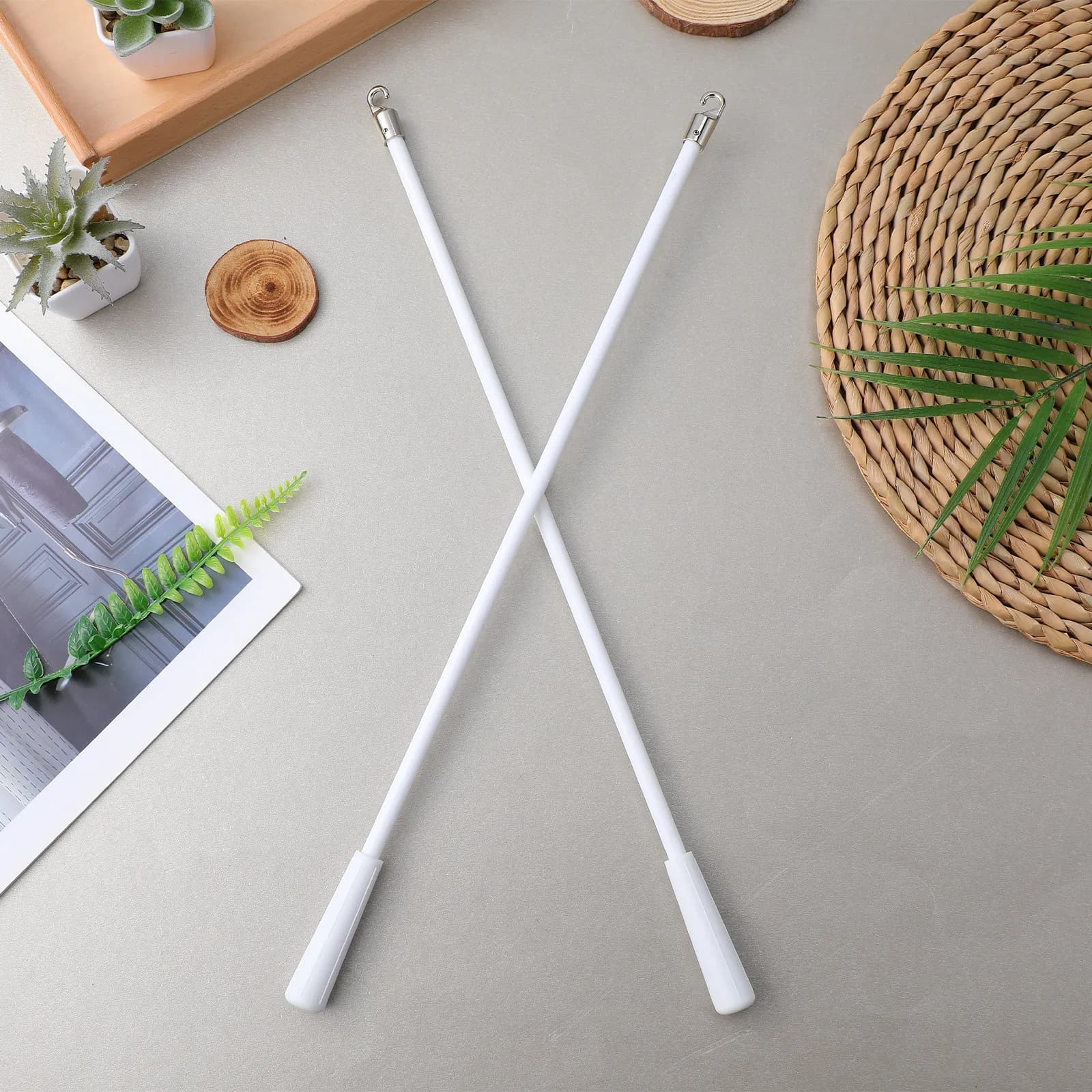 2Pcs Fiberglass Window Blind Wands Smooth Strong Replacement Blind Accessories Curtain Pull Rods for Vertical Shutters Home