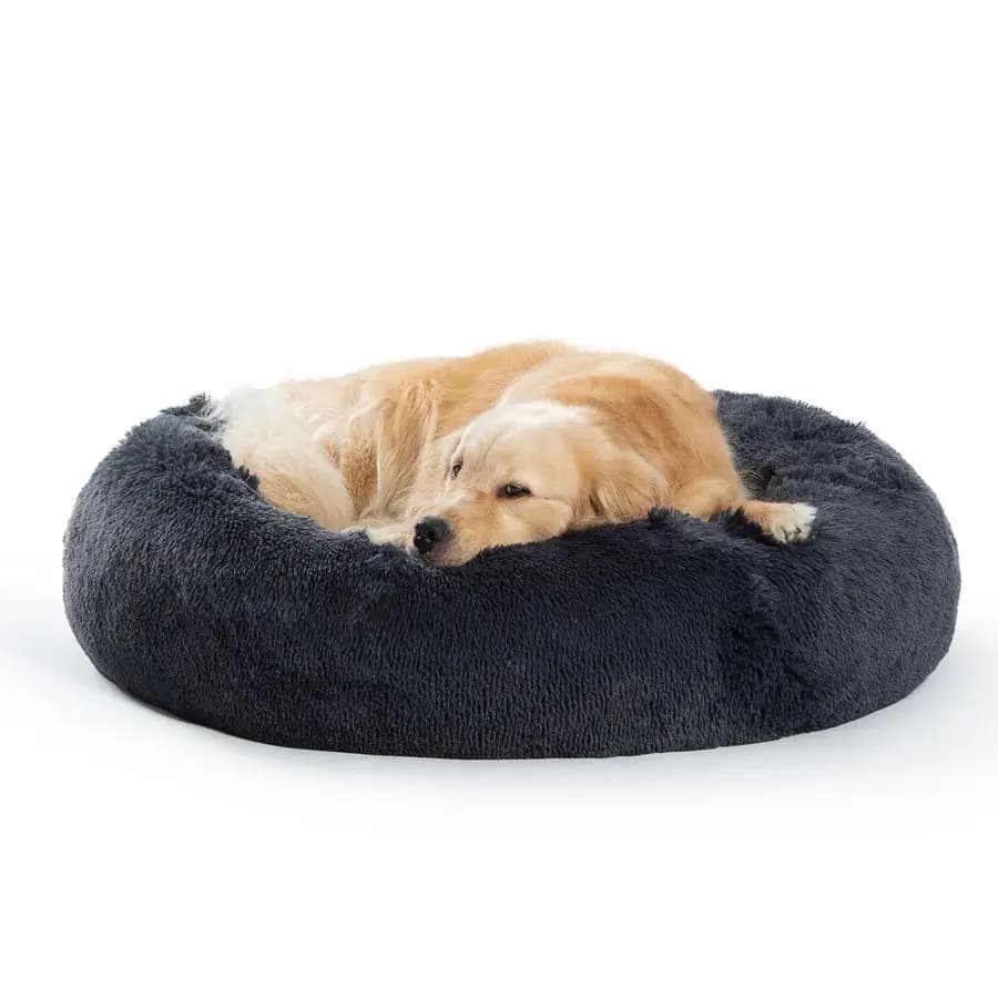 Cuccia Calmante per Cani, Cuccia Anti-Ansia, Cuccia a Ciambella in Peluche per Cani Piccoli, Medi, Grandi e Extra Grandi, Cuccia Morbida e Confortevole