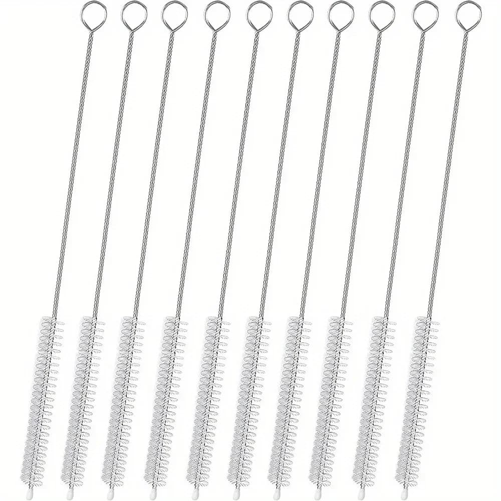 Spazzola per pulire la cannuccia per Stanley extra lunga, spazzola per la pulizia della cannuccia per tubi, tazza dell'acqua, set di spazzole per cannuccia extra lunghe, confezione da 10