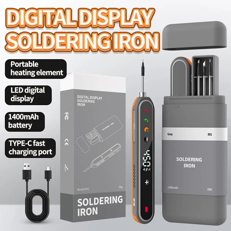 Saldatore USB JCD Portatile 5V 15W con Batteria Integrata e Controllo della Temperatura a Tre Livelli, Mini Strumenti di Saldatura Wireless