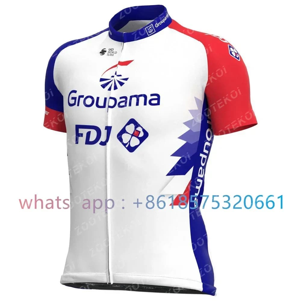 Groupama FDJ 2021 Team White Cycling Clothing Bike Jersey Ropa Mens Bicycle Summer Cycling Jerseys 9D Gel Pad Bike Short jersey