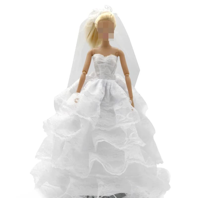 Nuovo 30cm 1/6 velo accessori per abiti da sposa vestiti per bambola barbie