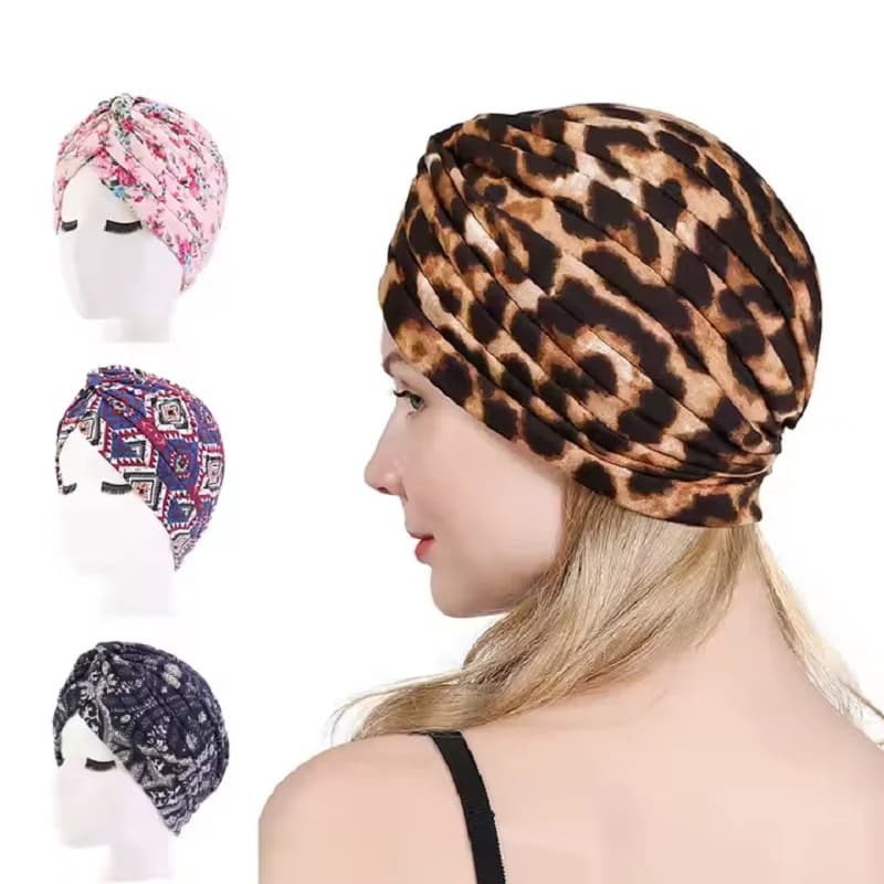 Nuovo Fiore Stampa Nodo Turbante Cappello Bandana Cancro Chemio Berretti Headwrap Caps Cofano Elastico Fascia Per Capelli Interno hijab turbante