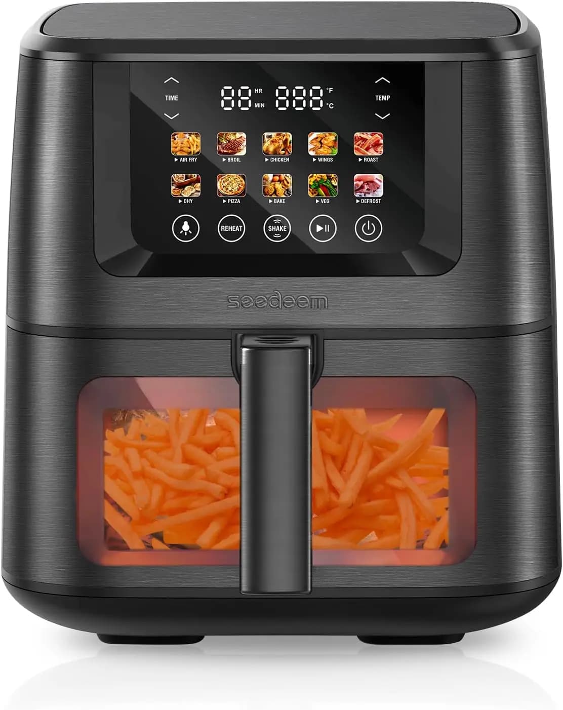 Air Fryer Max XL 8QT Digital oven 10 in 1 with touchscreen and window - Black