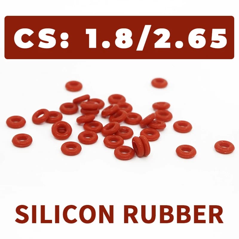 VMQ O-ring spessore 1,8/2,65 mm CS silicone rosso sigillante guarnizione resistente alla temperatura anello in gomma completo in specifiche1