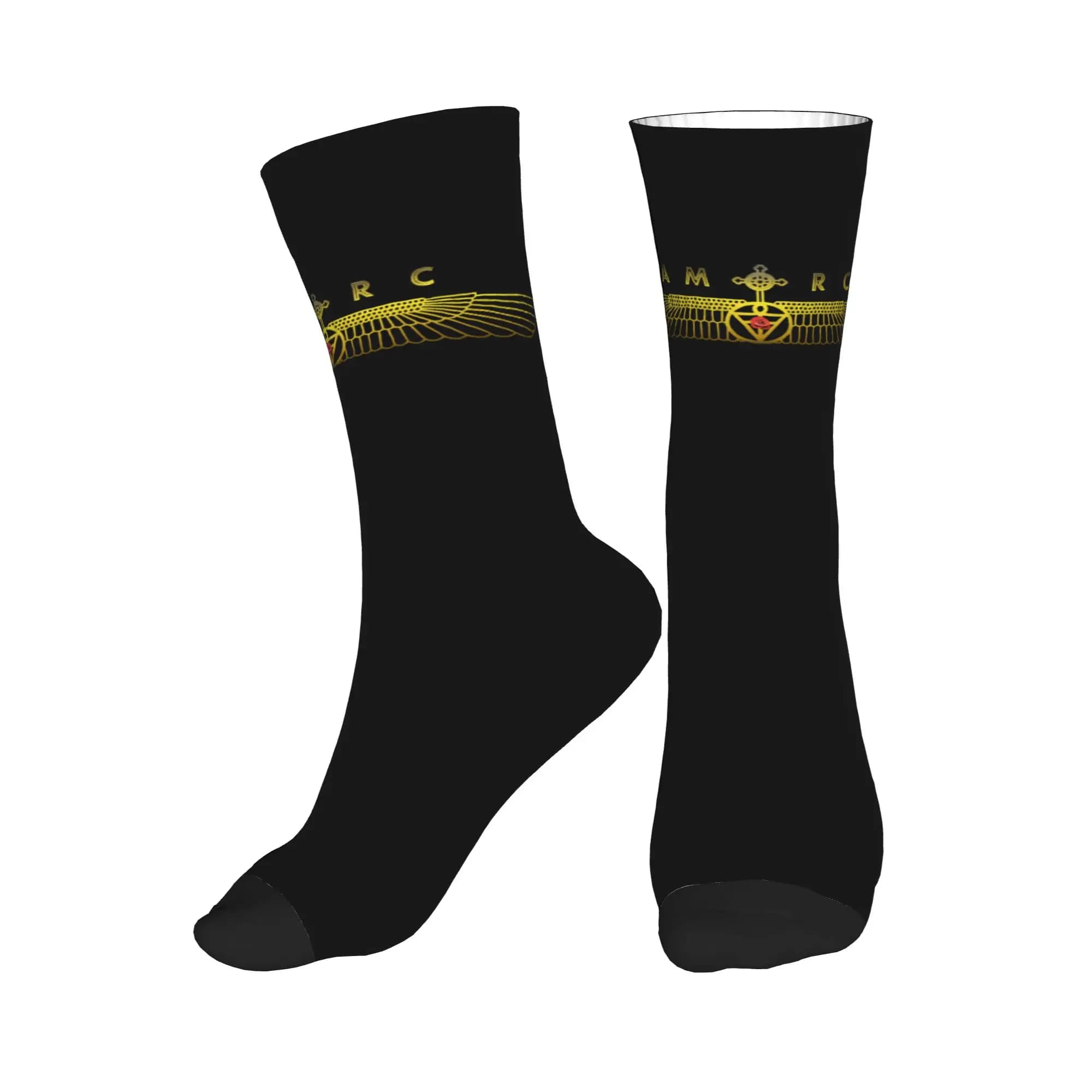 Divertenti calzini da uomo con logo AMORC, calzini unisex caldi e comodi con stampa 3D