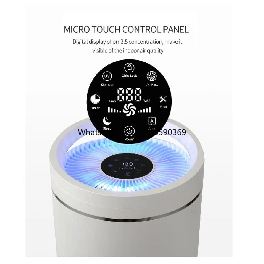 Purificatori d'aria intelligenti Touch o WiFi Filtro dell'aria domestico Assistenza sanitaria Camera portatile Filtro HEPA Ionizzatore Purificatore d'aria
