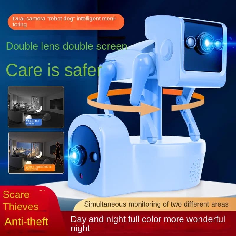 Telecamera PTZ Robotica WIFI 4MP con Zoom, Telecamera IP Dome Wireless HD a Colori Completi 360° ° Monitor per Bambini da Interno con Audio Bidirezionale e Tracciamento Automatico