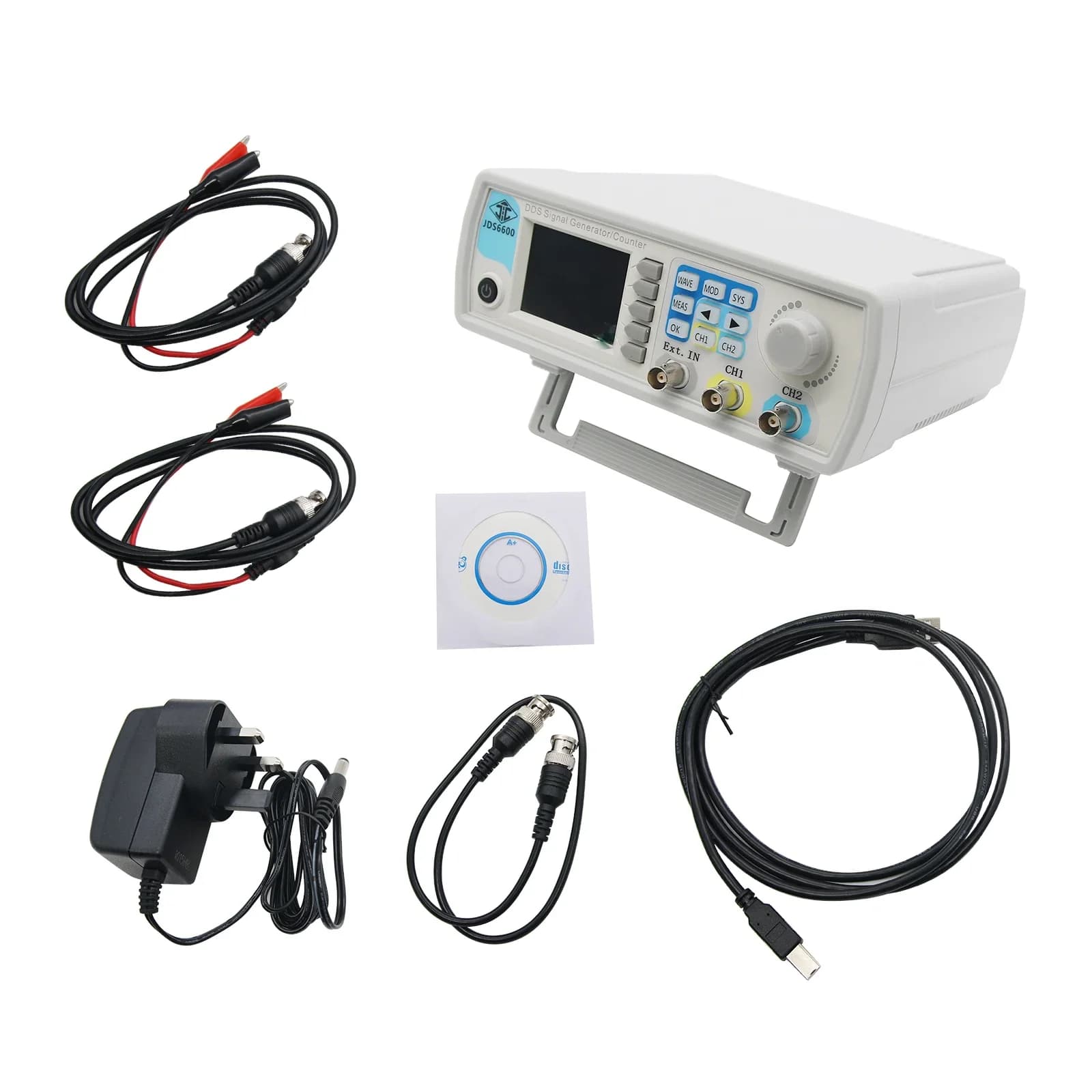 Prodotti Premium 2026 JDS6600 Generatore di Segnale DDS a Controllo Digitale, Funzione Generatore di Forme d'Onda Arbitrarie, Sorgente di Segnale a Impulsi, Frequenzimetro