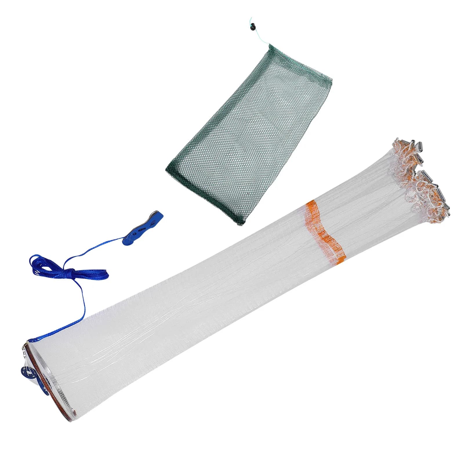 Rete da Pesca a Lancio Manuale Stile Americano con Anello in Alluminio per Acqua Salata e Dolce, Facile da Lanciare, Trappola per Esche e Gamberetti, Cattura Pesci