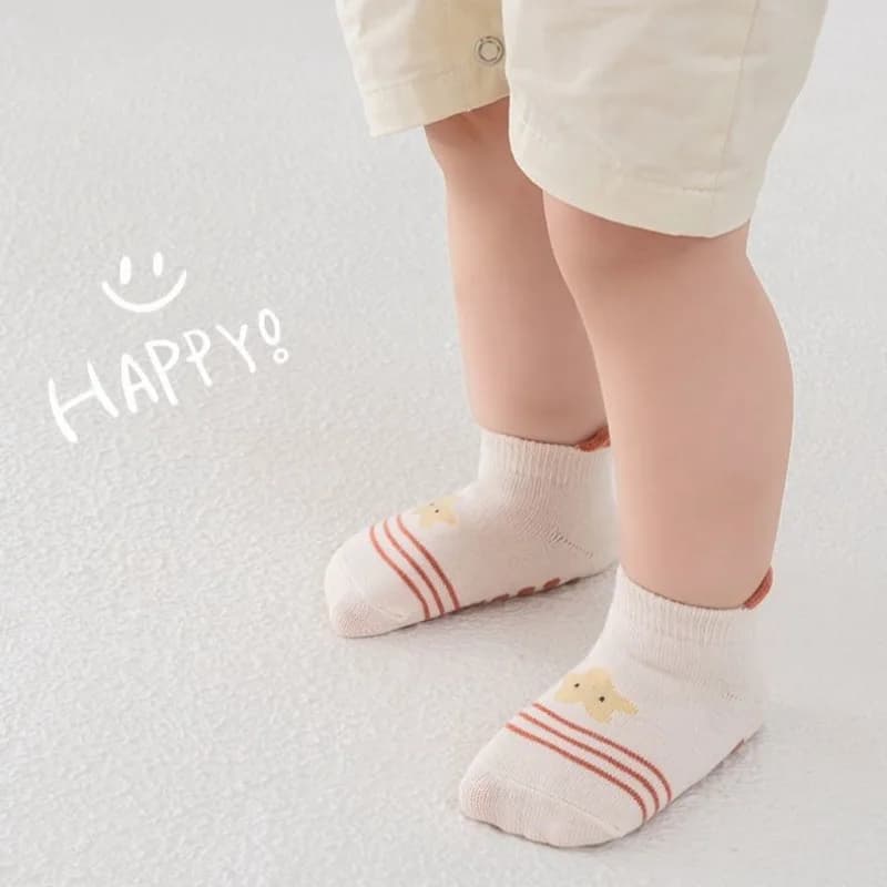 Calzini Antiscivolo Isolanti per Neonati e Bambini, Calzini Corti per Imparare a Camminare, in Cotone Sottile di Classe A, 1-3 Anni
