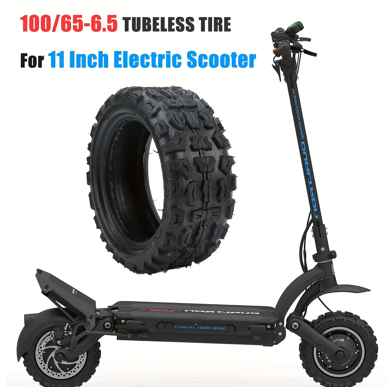 Pneumatico fuoristrada 100/65-6.5, pneumatico tubeless da 11 pollici per parti di scooter elettrico Dualtron Thunder Ultra, Speedual Plus, Zero 11X