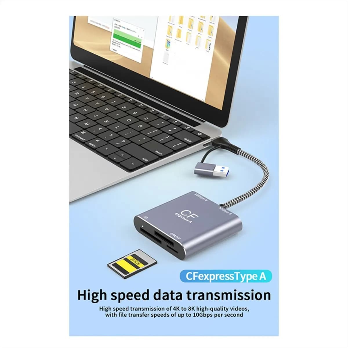 TCE CFexpress 3in1 TypeA SD TF High Speed Card Reader USB3.2 Gen2 10Gbps USB-C Hub B