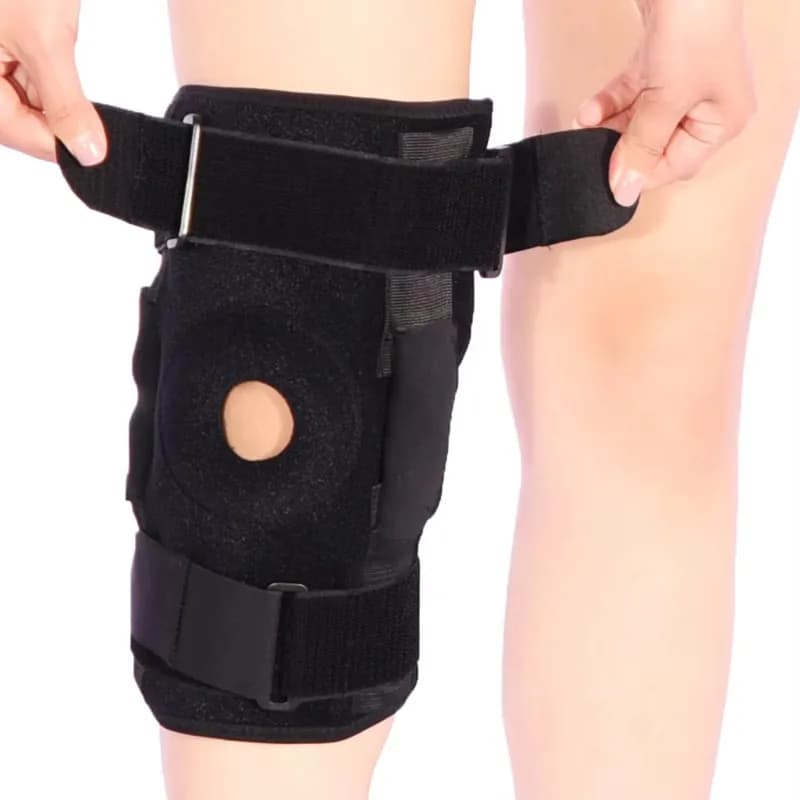 La ortesi OEM con doppia cinghia in neoprene regolabile del venditore caldo protegge il supporto per la gamba del ginocchio incernierato per le donne e gli uomini
