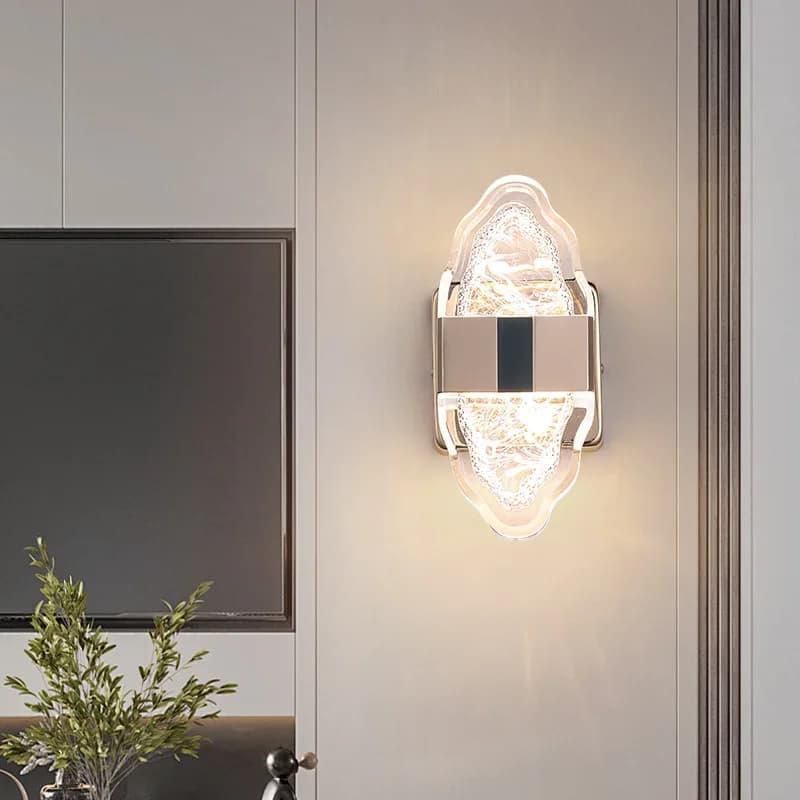 Lampada da parete moderna con finitura elettrolitica, luce notturna per camera da letto per parete del soggiorno, lampada da lettura dimmerabile