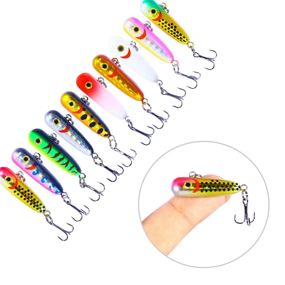 10PCS Mini Crankbait Minnow Sinking Pencil bait 3.5cm 2.3g 3D Eye Artificial Bait Bass Pike Walleye Lure Japanese fashion Design