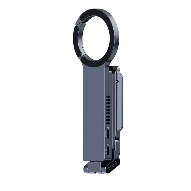 MA58 Maglock SSD Enclosure con supporto per telefono, selfie stick magnetico 2-in-1 per supporto telefono
