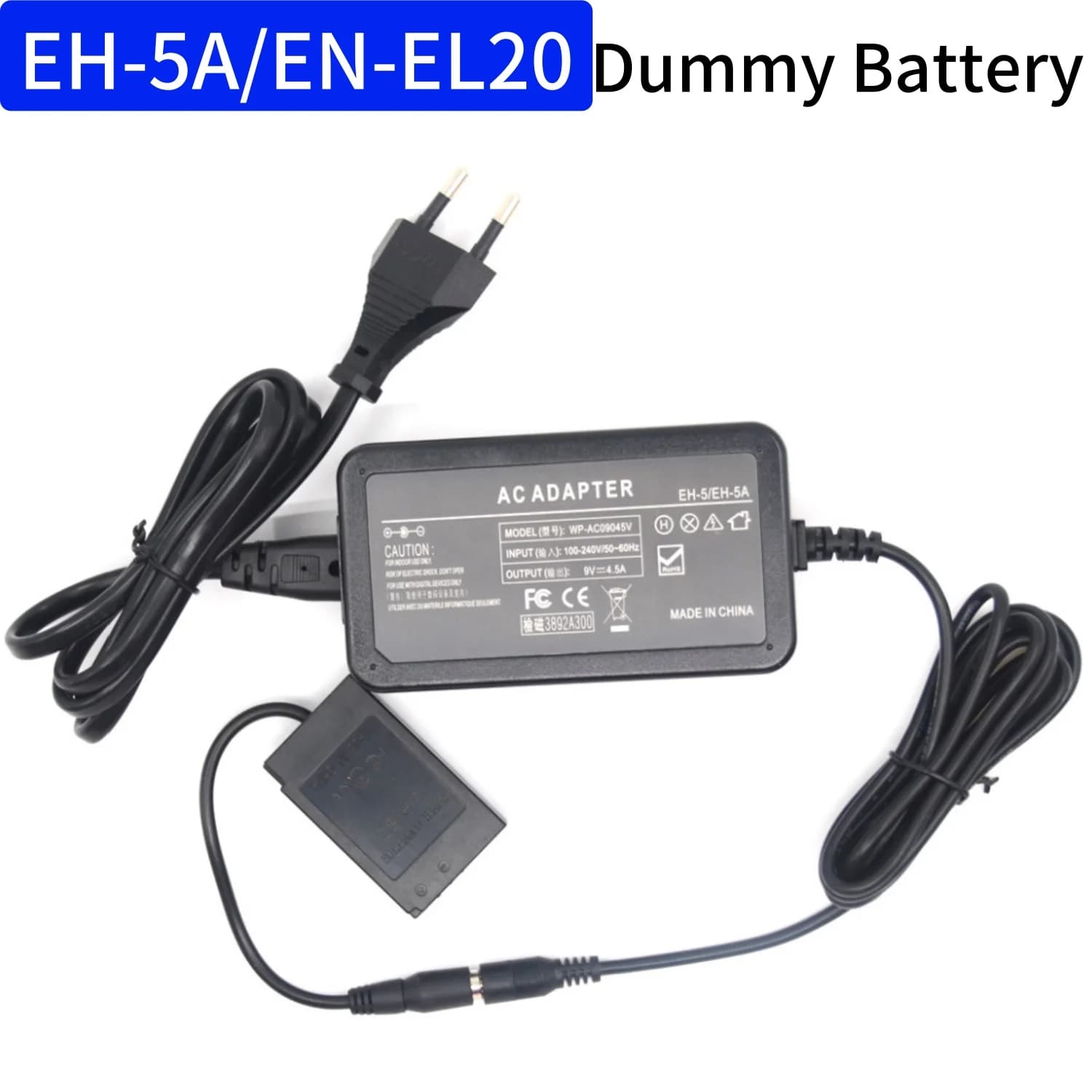 EN-EL20 Dummy Battery EP-5C DC Coupler&EH-5 EH-5A Power AC Adapter for Nikon Coolpix A J1 J2 J3 S1 V3 DL24-500 P1000 1 AW1