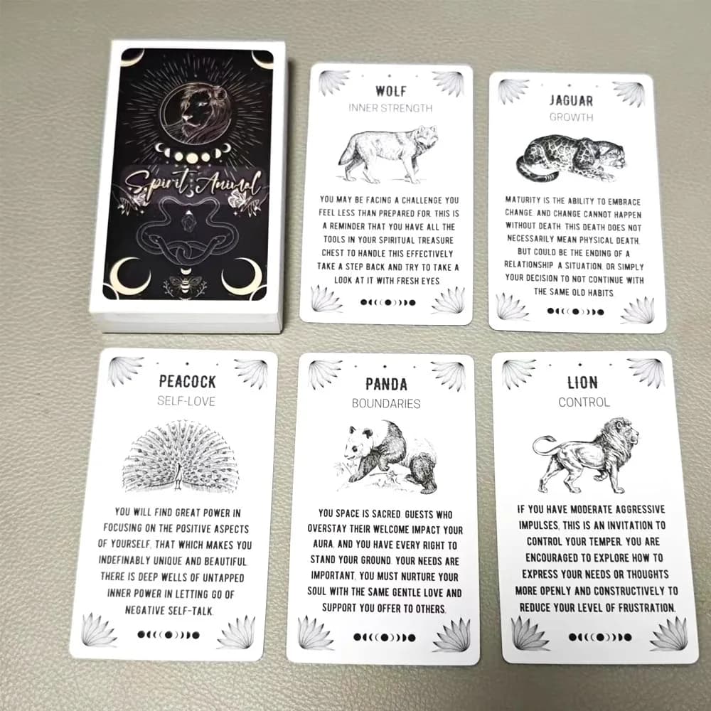 10.3*6cm Spirit Animal Oracle Cards - 54 carte con significato su di loro per principianti Oracle ottimo regalo per amico o famiglia