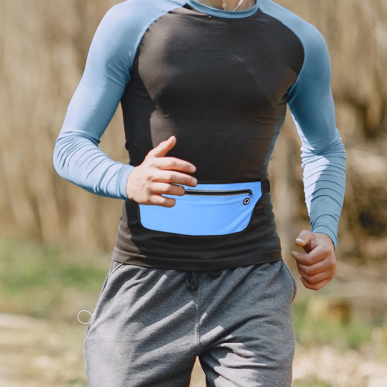 Lightweight Sweatproof Running Waist Belt with Large Storage Secure Fit for Phone Keys Wallet Travel Gym Workout Jogging Elastic