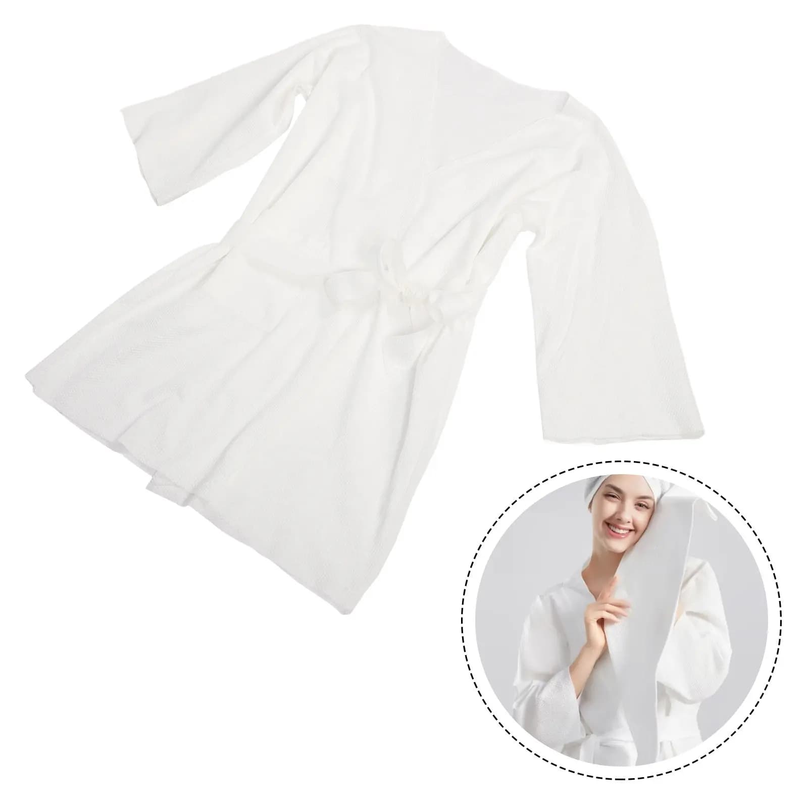 Accappatoio Monouso Spesso in Cotone Fine, Traspirante e Morbido per Spa, Sauna, Salone, Delicato sulla Pelle, Assorbente, Gonna da Bagno Monouso per Estetica