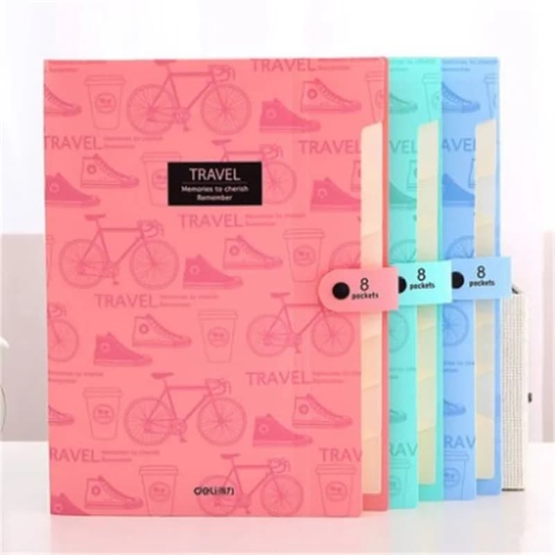 Cute stationery File Folder A4 8 pocket waterproof Expanding Wallet Convenient Manage Holder Document expanding wallet