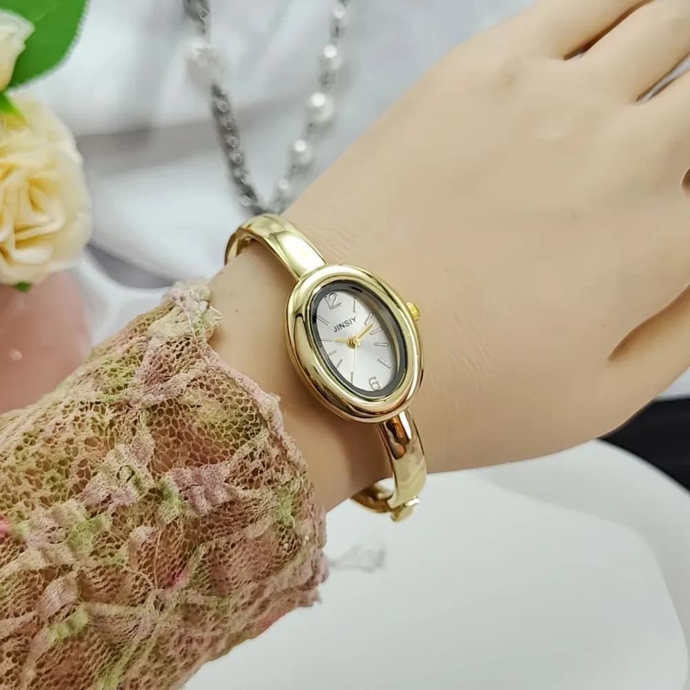 Orologio al Quarzo di Marca Famosa, Orologi da Polso da Donna con Bracciale, Orologi di Moda a Forma di Vasca Ovale, Dropshipping, Regali di Lusso