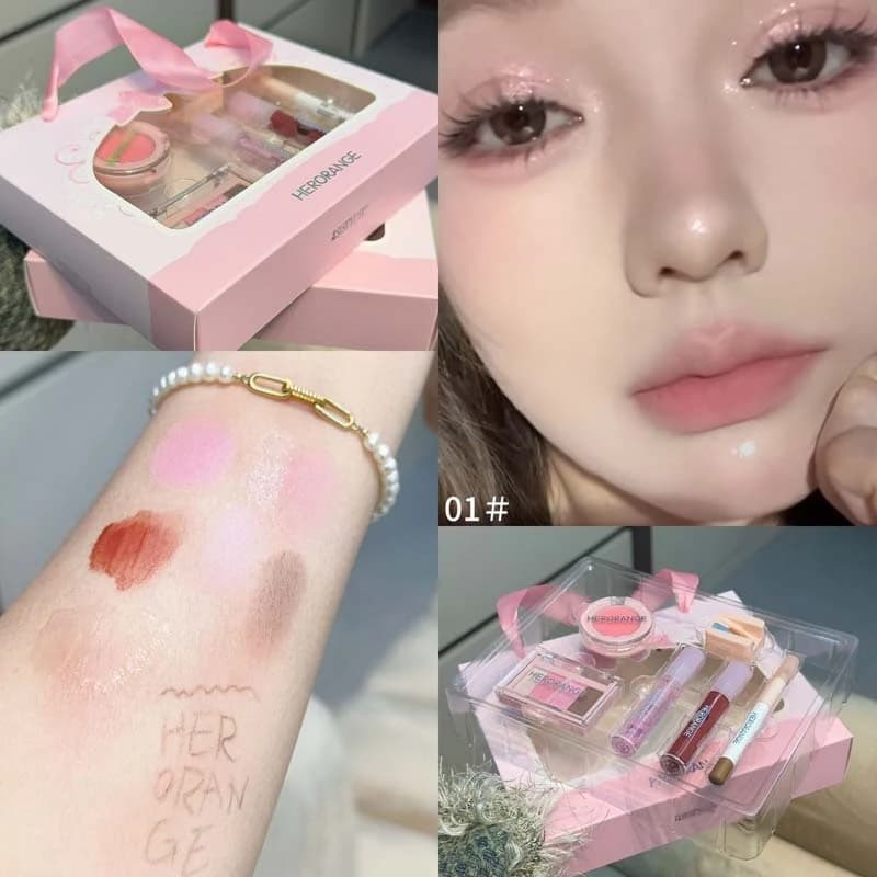 Set di cosmetici HERORANGE Mini Matte Blush e palette di ombretti