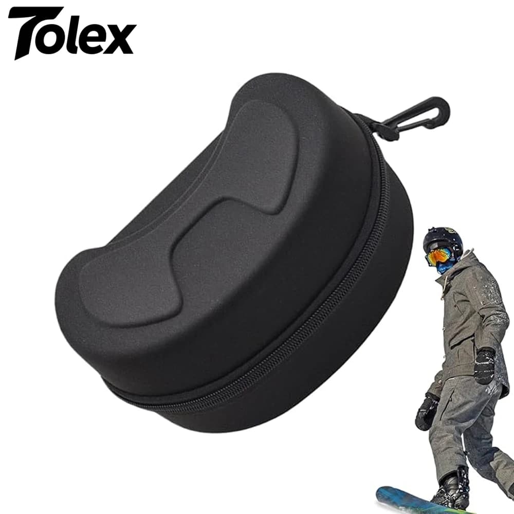 Tolex Scatola per occhiali da sci e snowboard Custodia rigida in EVA protettiva portatile Custodia da trasporto resistente all'acqua antiurto Accessori da sci
