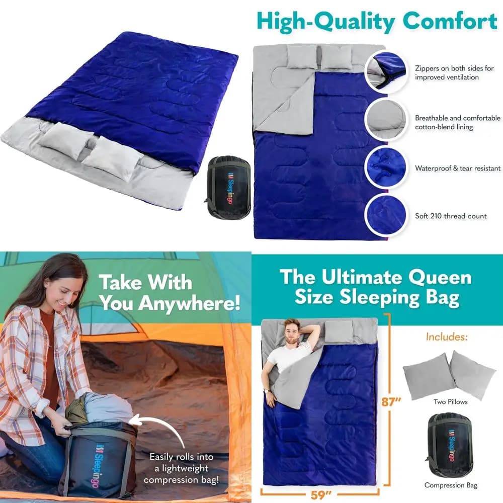 Waterproof queen size double bed bags for backpack, camping, hiking for adults: ideal for trucks and tents