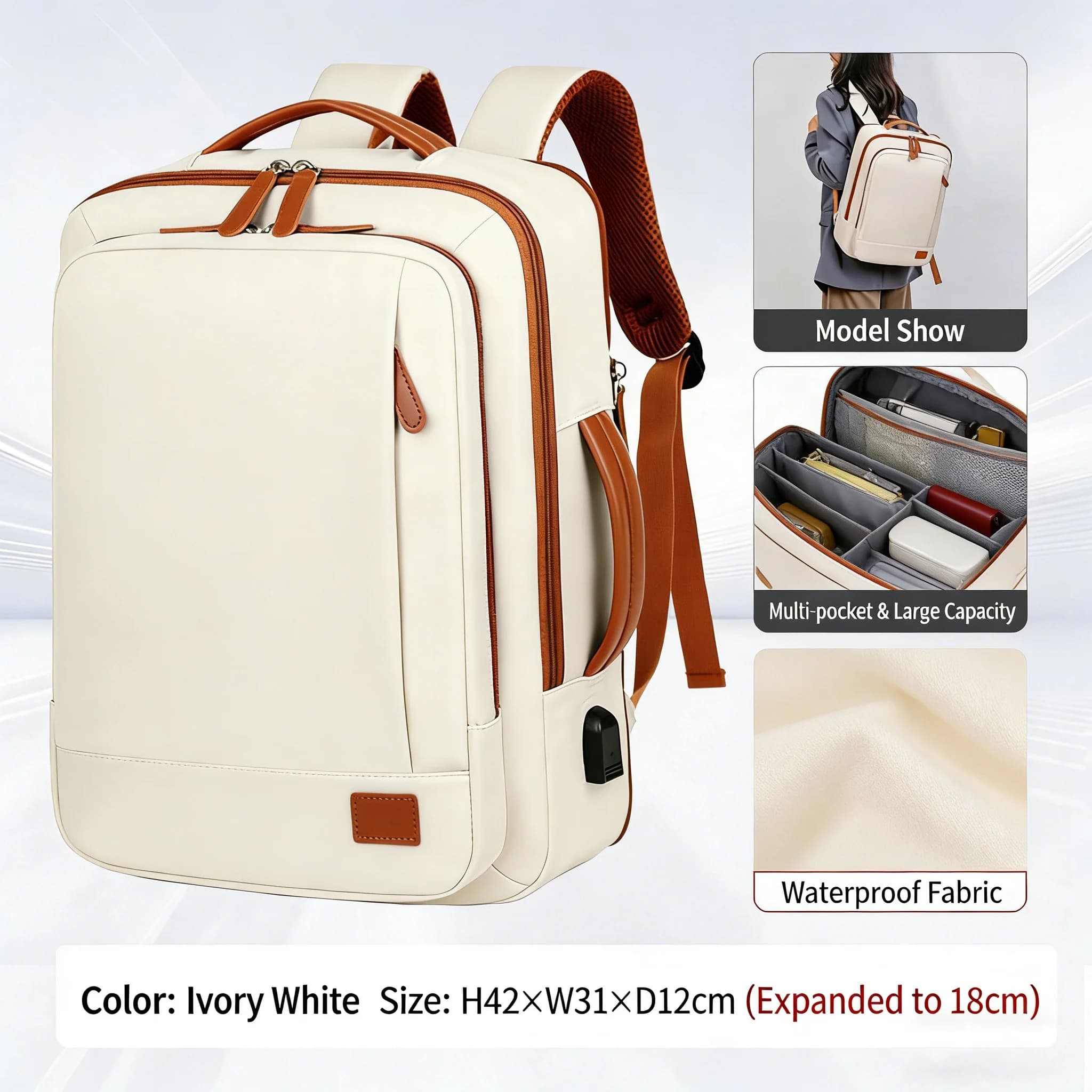 Nuovo Zaino Unisex per Viaggi d'Affari a Breve Distanza, Borsa da Viaggio Leggera, Borsa per Computer e Scuola, Combinazione di Borse Portaoggetti