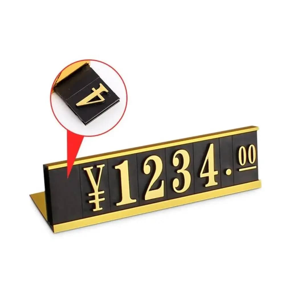Supporto per prezzo merce da 15 cm Supporto per etichetta in metallo Telaio digitale in alluminio Espositore per etichette per mobili Cubo per numero di prezzo Talker
