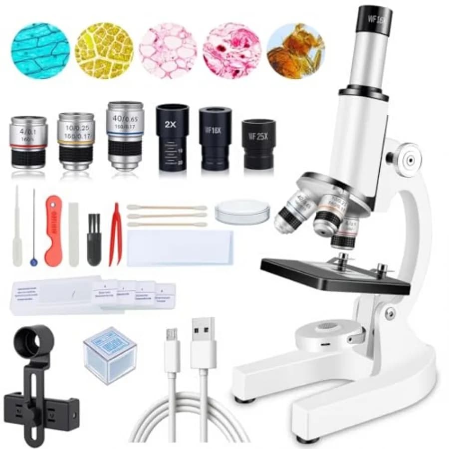 Microscopio Composto per Adulti e Studenti - Microscopio Biologico ad Alta Potenza 40X-2000X per Laboratorio Scolastico ed Educazione Domestica con